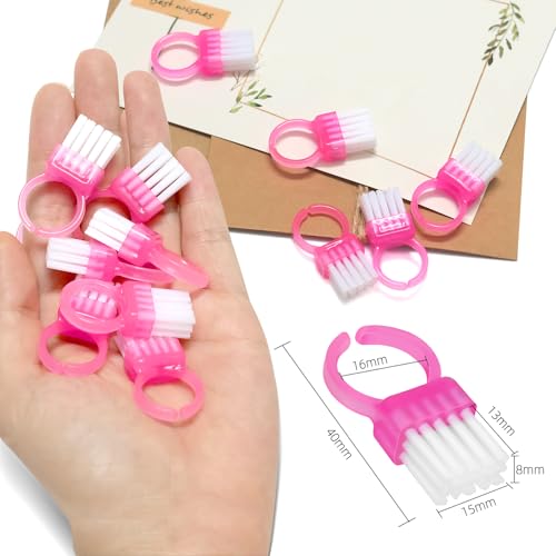 SHEERBLISS Mini Nail Brush Rings - 20pcs Adjustable Fingernail Cleaner