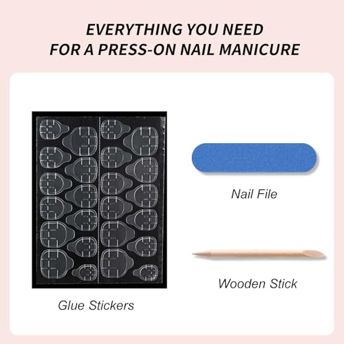 HPYFOI Medium Almond Press On Nails Y2K Silver Chrome Star Charms, Style-11