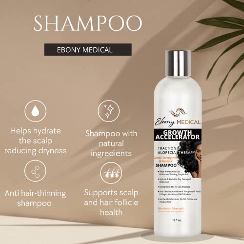 Ebony Medical Hair Growth Shampoo 12oz - Vegan & Sulfate-Free