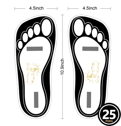 HeeStar Disposable Spray Tan Feet Pads - 25 Pairs, Black