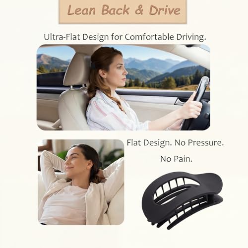 Large Flat Claw Clips for Women - 6 Pack Non-Slip Hair Accessories