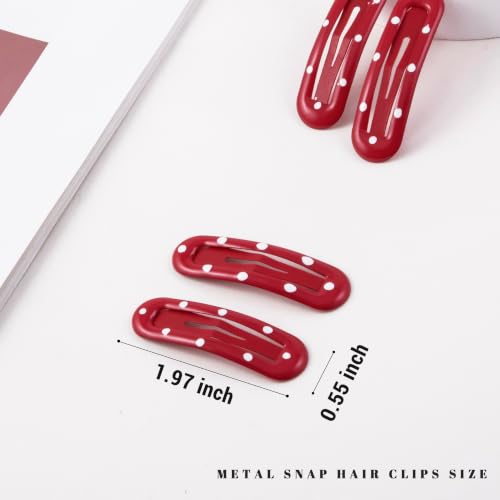 20 Bright Red Rectangle Hair Barrettes for Thin & Fine Hair