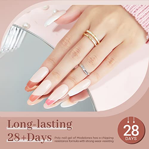Modelones Poly Nail Gel Set 6 Colors Nude Pink Brown - A3-Pink Brown Variation