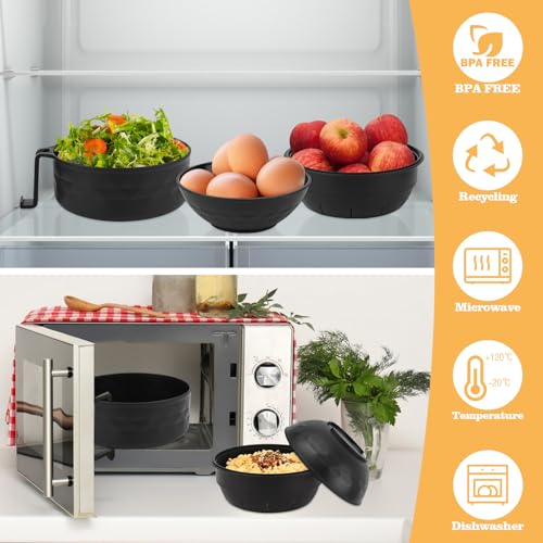 HUAKENER Microwave Ramen Bowl Set - 38 oz with Lid & Utensils