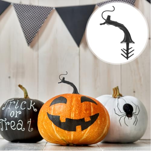 Simulated Black Pumpkin Stem Handle for DIY Fall Decorations - 3.62 Inch