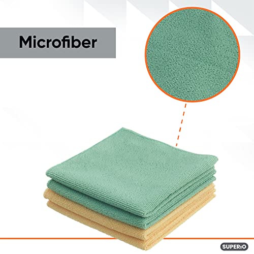 Superio Microfiber Cleaning Cloths, 16-Inch All-Purpose Towels, 4-Pack