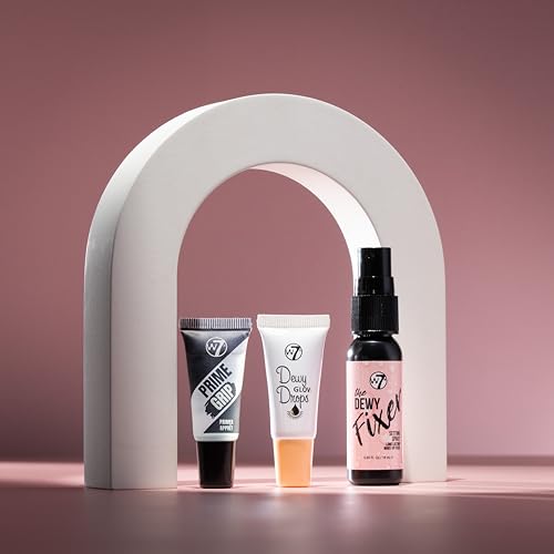 W7 Mini Glow Heroes Makeup Set Travel Size with Primer & Dewy Glow Drops