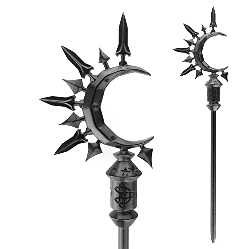 2pcs Black Moon Sword Hair Pins - Wicca Witch Renaissance Hair Accessories for Women
