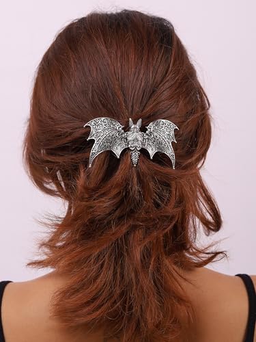 HAQUIL Gothic Moon Moth Hairpin, Vintage Celtic Metal Hair Clip for Women