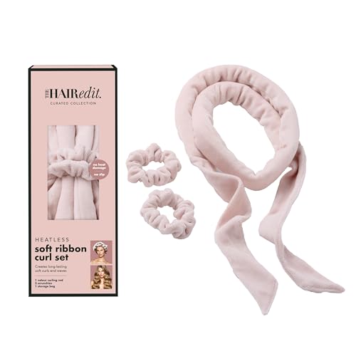 Heatless Curling Rod with Soft Ribbon & Velour Wrap for Overnight Curls - 69"