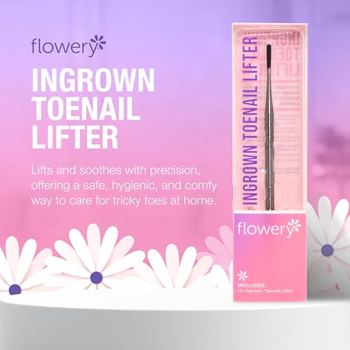 Flowery Stainless Steel Ingrown Toenail Lifter Tool - Dual-Ended Design for Nail Care