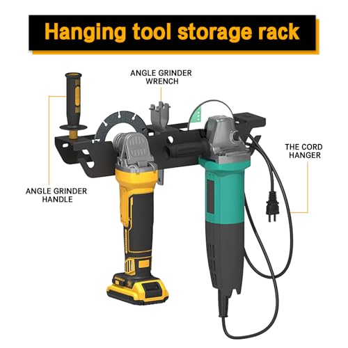 Wall-Mounted Tool Organizer Rack for Angle Grinders - 2-Pack