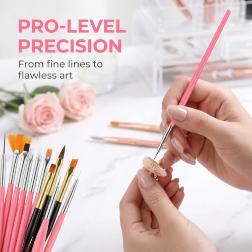 25-Piece Professional Nail Art Tools Set with Palette & Stand