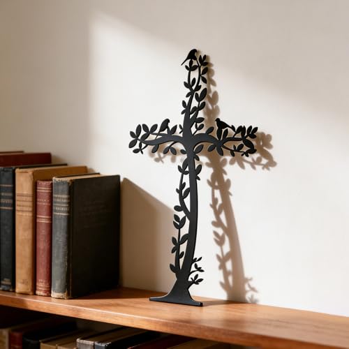 XORT Metal Wall Art Sign - Christian Tree Birds Cross Decor