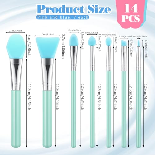 14PCS Silicone Brush Applicator Kit for Makeup, Resin, Epoxy & Crafting