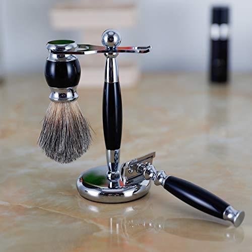 PerPro Luxury Shaving Brush & Razor Stand with Weighted Base
