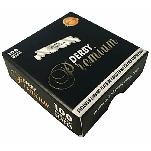Derby Premium Single Edge Razor Blades - Sharp, Coated Safety Blades (3 Pack)