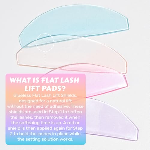 Multicolor Flat Lash Lift Shields - 4 Pcs Glueless Self-Adhesive