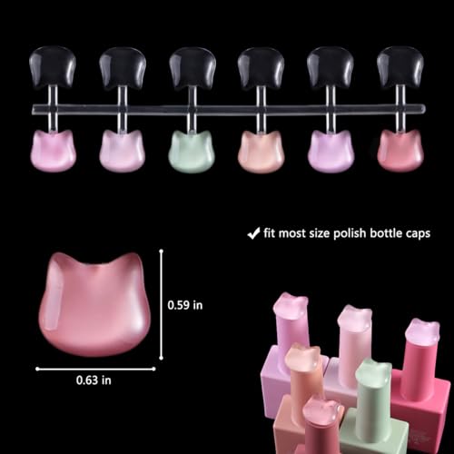 120PCS Cat-Shaped Nail Polish Swatch Dots for Color Display