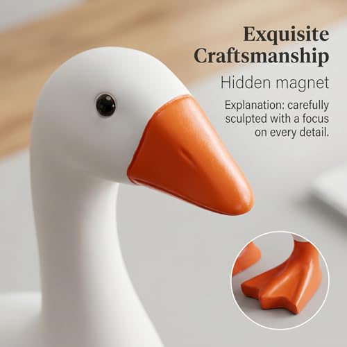 7-Inch Mini Desk Goose Statue | Magnetic Key Holder & Decor