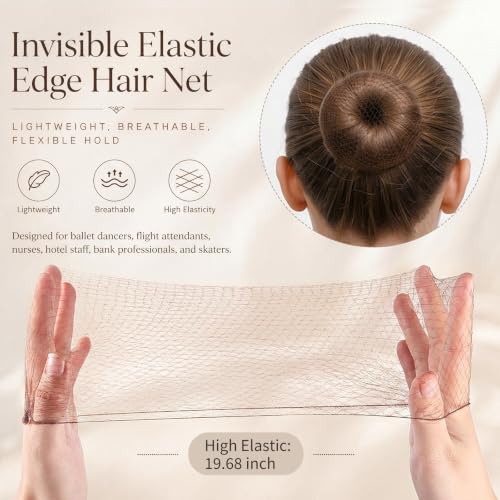 Zonon 50Pcs Hair Nets with 40Pcs U Shaped Pins for Ballet