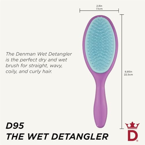 Denman Violet Wet Detangler Shower Hairbrush for All Hair Types – D95