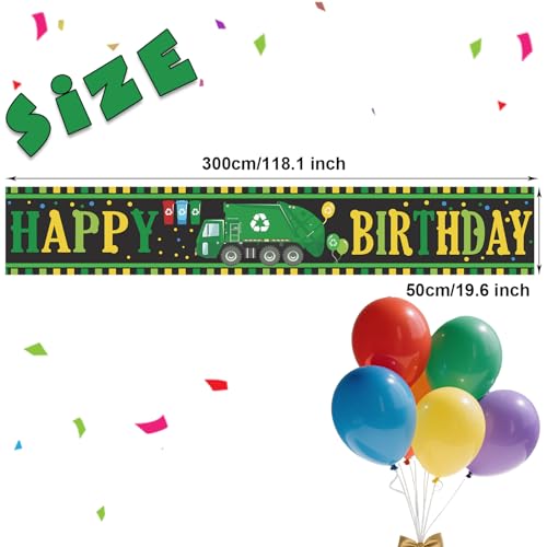 Garbage Truck Birthday Banner - Kids Party Decoration 118x25in