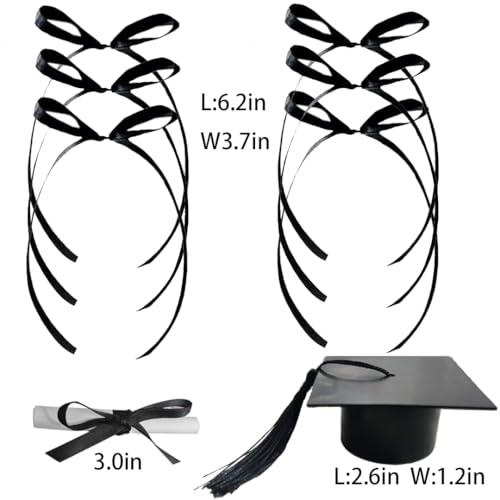 Graduation Cake Toppers Set with Congrats Bows & Certificate
