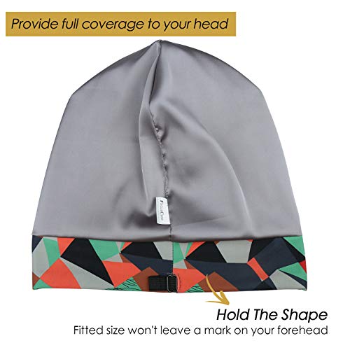 FocusCare Adjustable Satin Lined Sleep Cap for Curly Hair & Dreadlocks