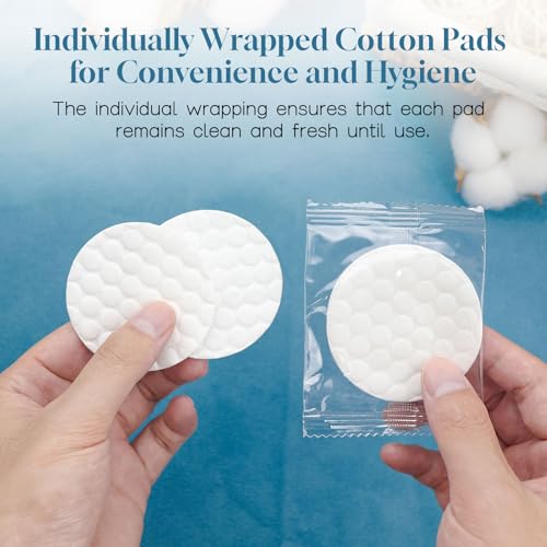 SLequipo Cotton Rounds Bulk 50 Packs of 5 Individually Wrapped