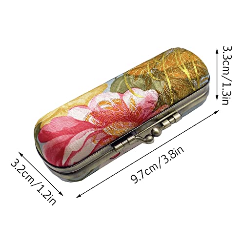 MIAO JIN Apricot & White Lipstick Case with Mirror - Portable Makeup Holder