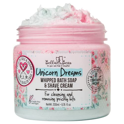 Bella & Bear Unicorn Dreams 6.7oz Vegan Bath & Shave Cream with Mango & Pineapple