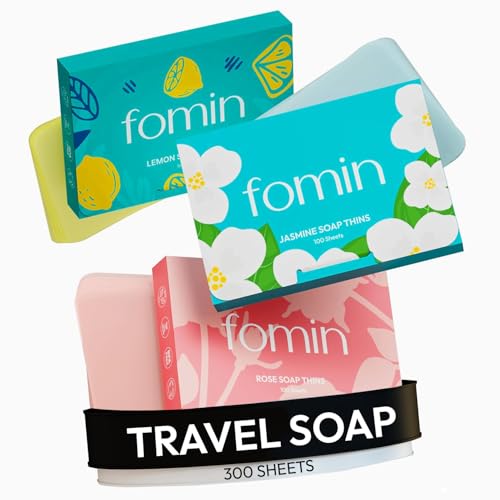 FOMIN Travel Paper Soap Sheets - 300 Dissolvable Hand Wash Sheets