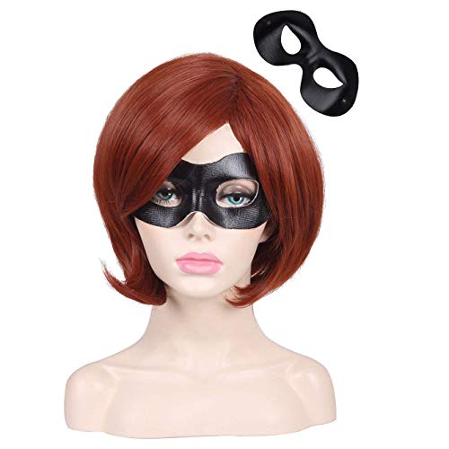 ColorGround Short Reddish Brown Cosplay Wig with Adjustable Cap
