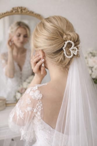 4-Piece Pearl Hair Claw Clip Set - Elegant Strong Hold for All Hair Types
