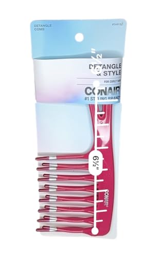 Conair Detangling Comb Pack of 3 – Wide-Tooth Hair Styling Comb for Thick, Curly Hair