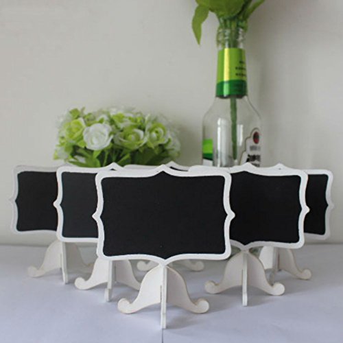 12 Pack Mini White Frame Chalkboards with Easels for Weddings & Parties