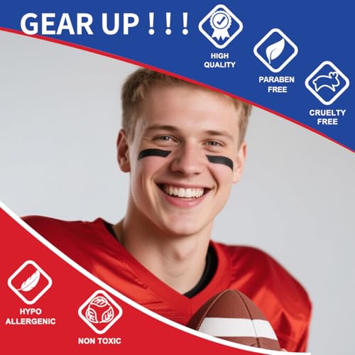 Bowitzki Water-Resistant Eye Black Stick for Sports & Face Makeup - 8 Colors
