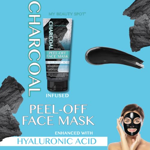 My Beauty Spot Charcoal Face Mask Peel-Off with Hyaluronic Acid 6.7oz for Blackheads & Pores