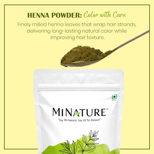 Mi Nature 100% Pure Henna Powder - Natural Hair Coloring & Conditioning, 227g