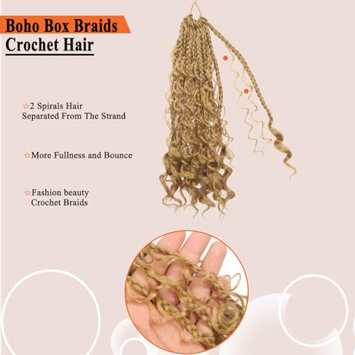 Flagship Goddess Box Braids Crochet Hair - 12 Inch Boho Curly Ends (4 Packs)
