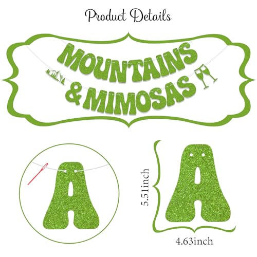 Mountains & Mimosas Banner - Camping Theme Bachelorette Party Decor