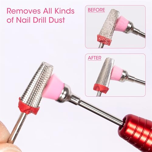 Acycoin2A 5PCS Nail Drill Bit Cleaning Brushes for Electric Drilling