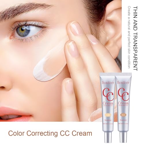 Bosdoer Color-Correcting CC Cream 2PCS Dark Shade, Hydrating & Sensitive-Friendly