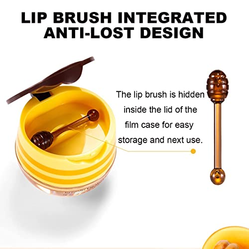 XTJXTJ Honey & Strawberry Lip Mask with Brush - Nourishing & Repairing Moisturizing Lip Care