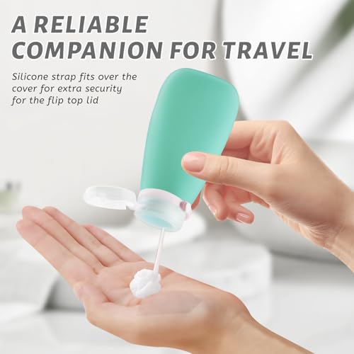 Damsier 8 Pack 3oz Silicone Travel Bottles Leak-Proof TSA Cosmetic Containers