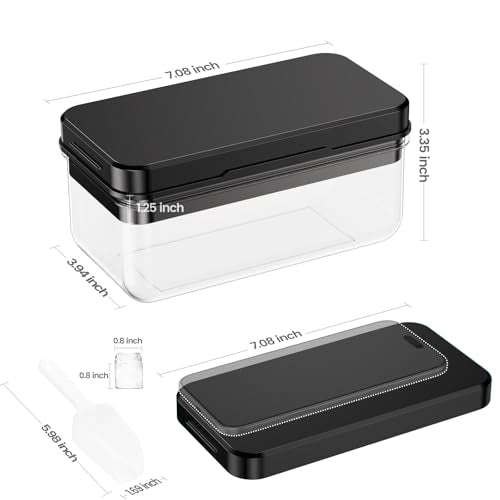 Ice Cube Tray with Lid & Bin | Easy Release, 28 Cubes, BPA-Free