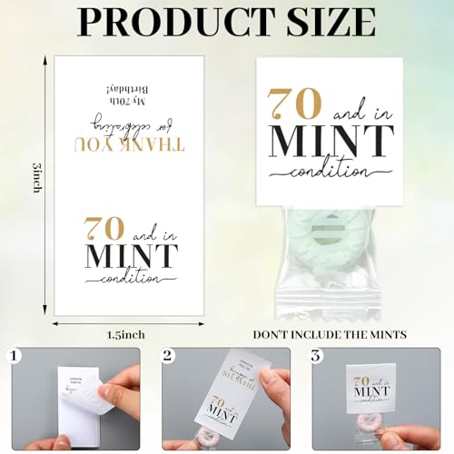 70th Birthday Mint Condition Stickers - 200 Pack Party Favors