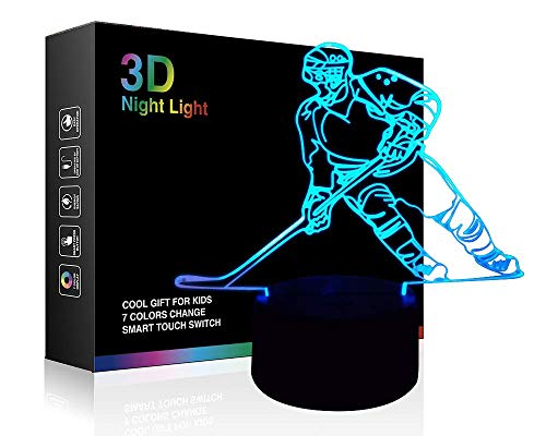 Ticent 3D Hockey Night Light with 7 Color Changing LED