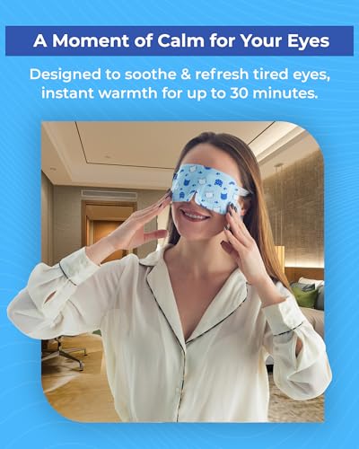 FLYGIENE Self-Heating Steam Eye Masks for Dry Eyes & Stye Relief - 10 Pack